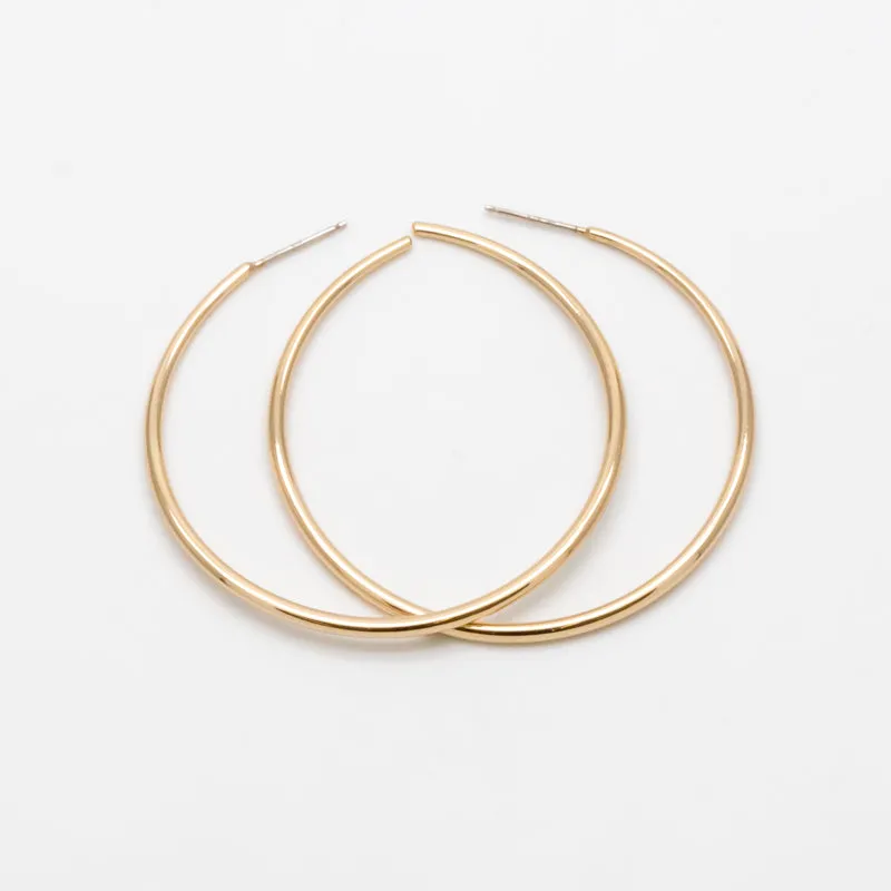 Simple gold tone round Earrings
