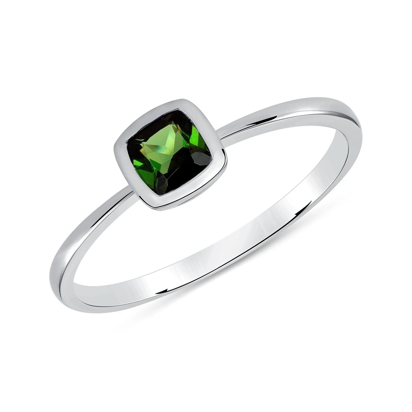 Simple Green Garnet Ring