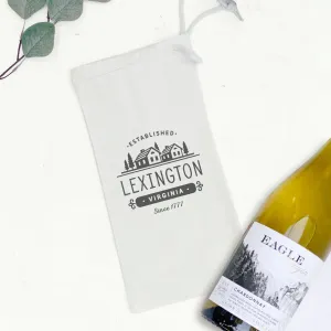 Simple Houses w/ City, State - Canvas Wine Bag