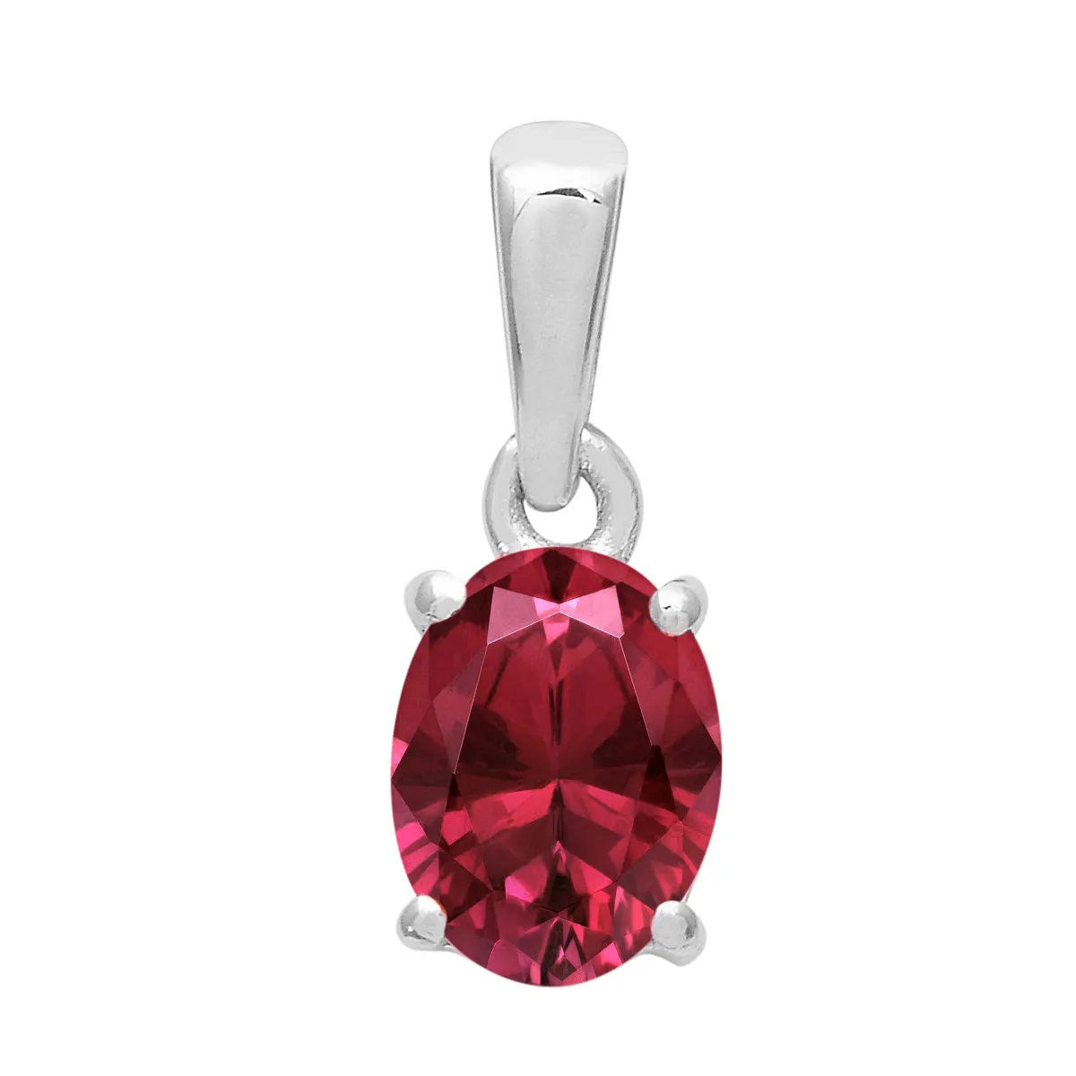 Simple Oval Cut Multi Choice Gemstone Pendant