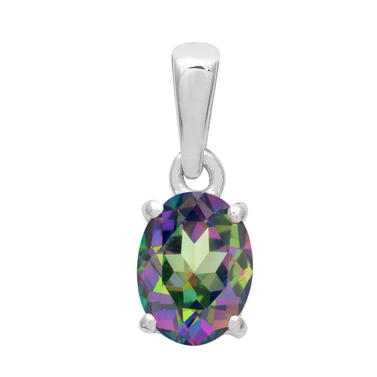 Simple Oval Cut Multi Choice Gemstone Pendant