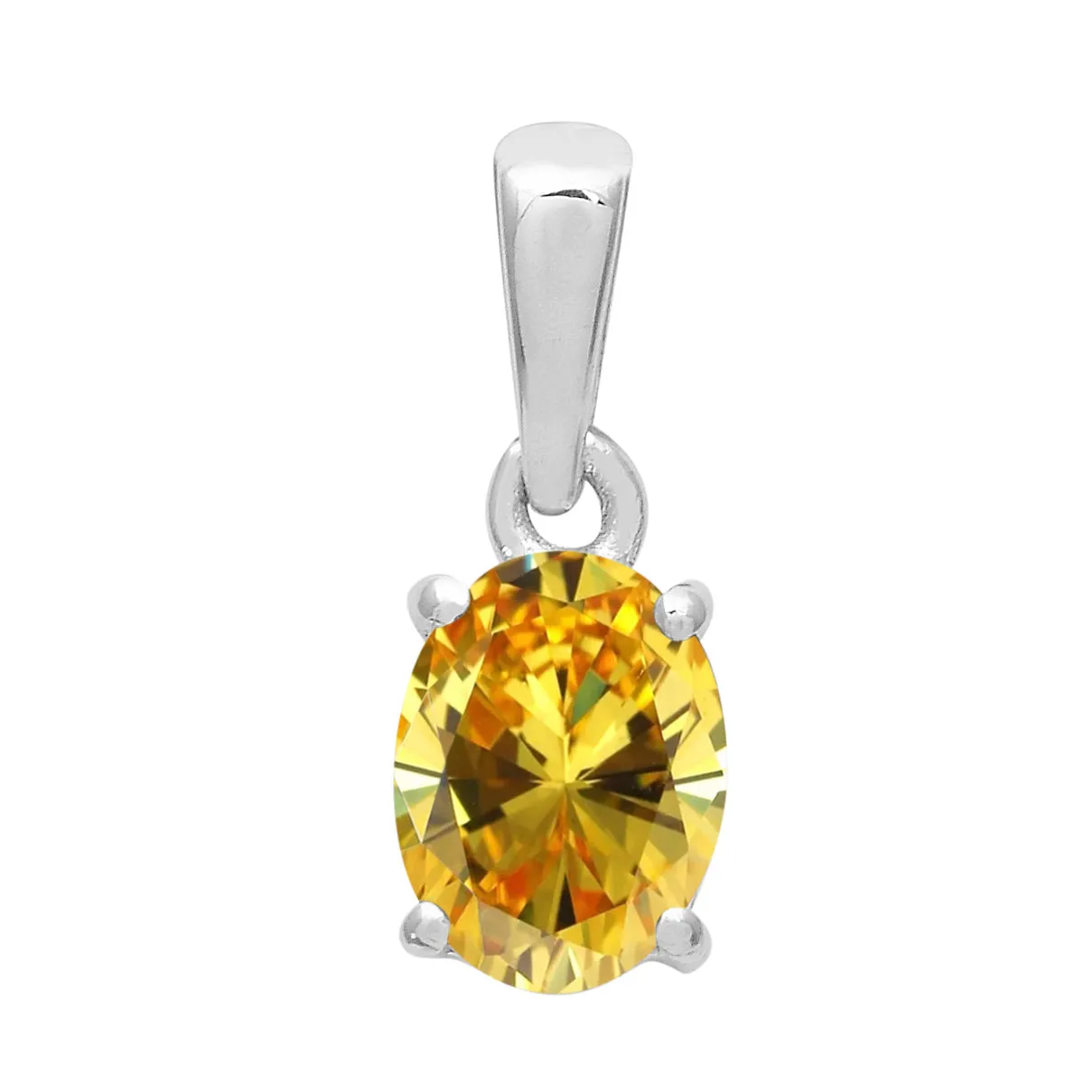 Simple Oval Cut Multi Choice Gemstone Pendant