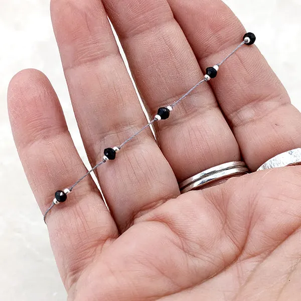 Simple Silk Bracelet Black Spinel