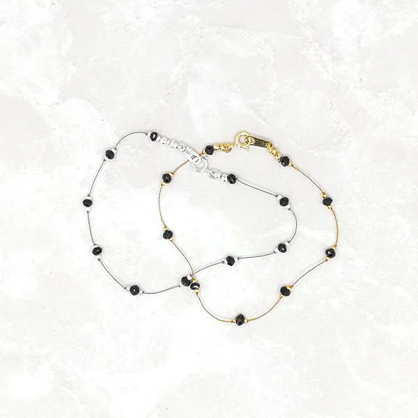 Simple Silk Bracelet Black Spinel