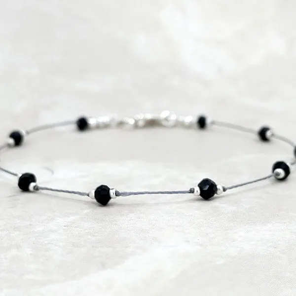 Simple Silk Bracelet Black Spinel