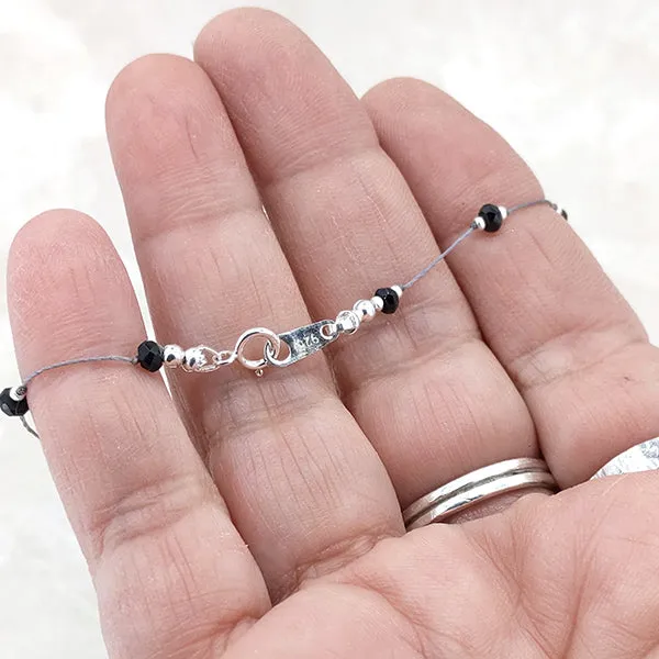 Simple Silk Bracelet Black Spinel
