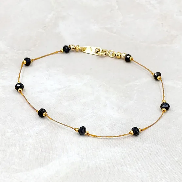 Simple Silk Bracelet Black Spinel