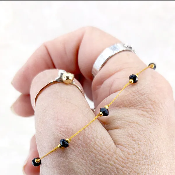 Simple Silk Bracelet Black Spinel
