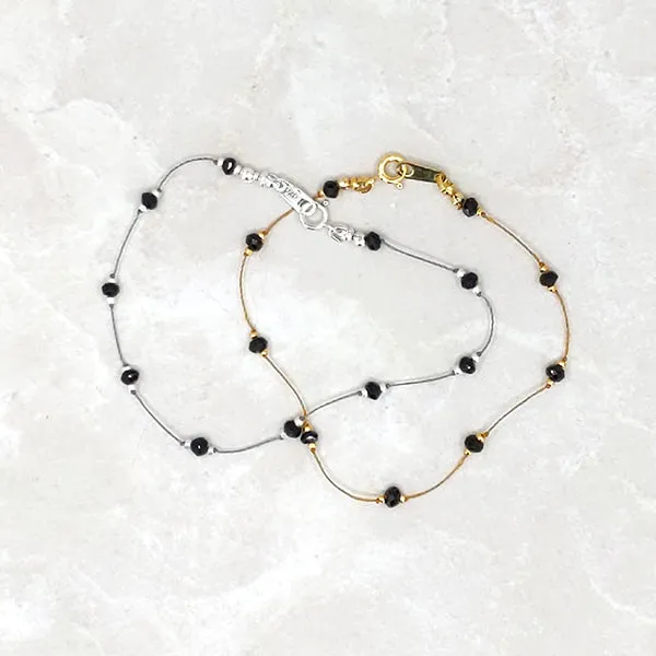 Simple Silk Bracelet Black Spinel
