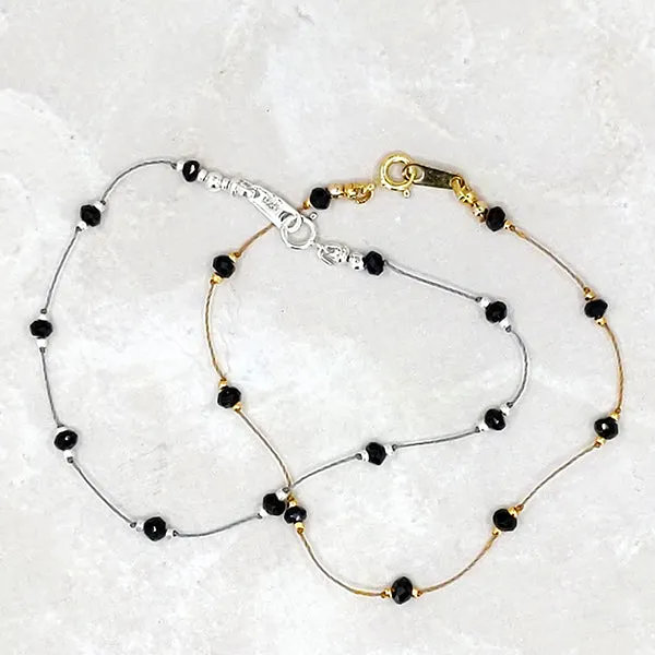 Simple Silk Bracelet Black Spinel