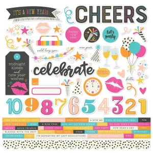 Simple Stories 12x12  Stickers  [Collection] -  Happy New Year