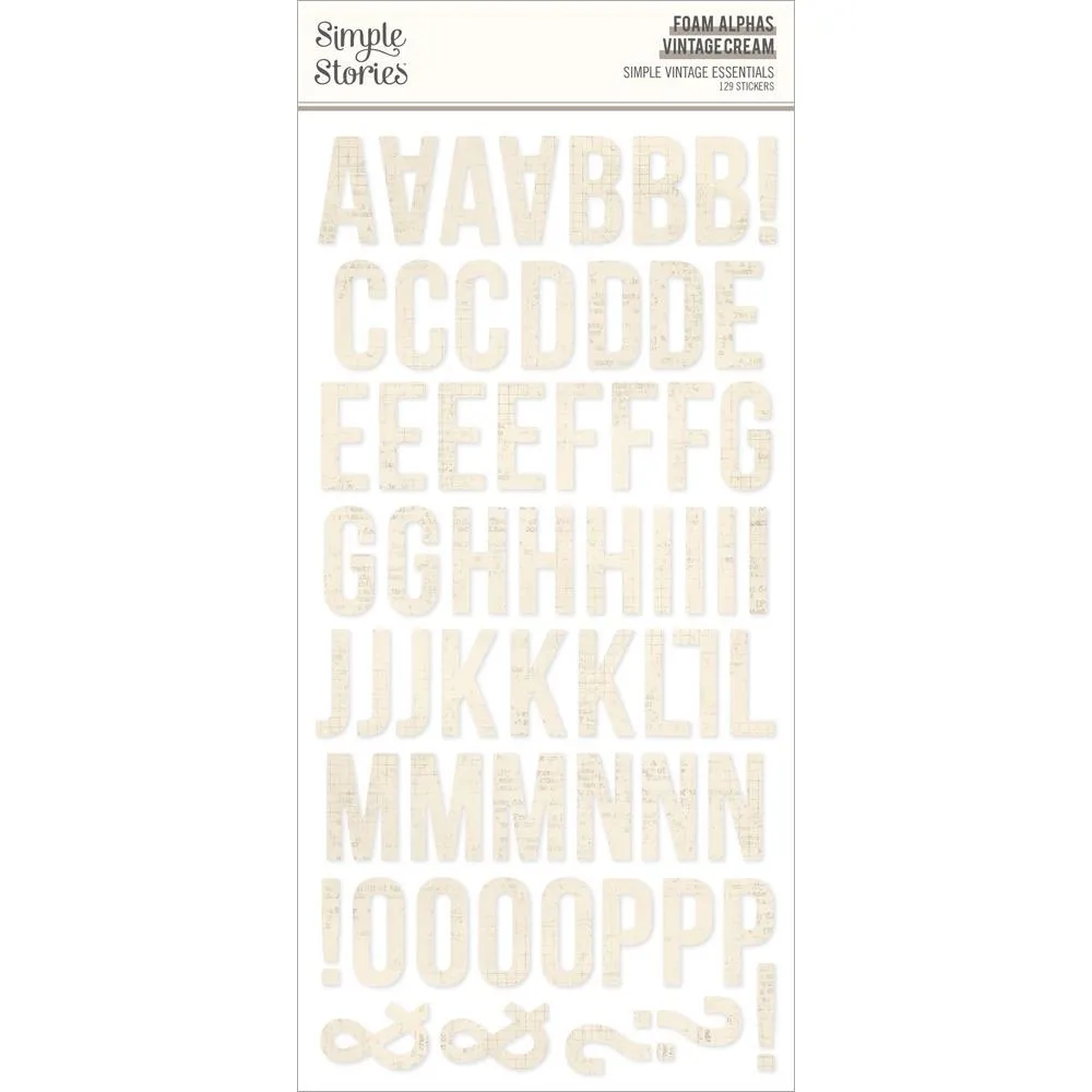 Simple Stories Foam Stickers [Collections] - Simple Vintage Essentials Vintage Cream Foam Alphas