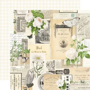 Simple Stories - Simple Vintage Essentials Color Palette - 12x12 Single Sheet - Cream Collage