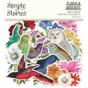 Simple Stories - Simple Vintage Essentials Color Palette - Bits & Pieces / Floral & Birds