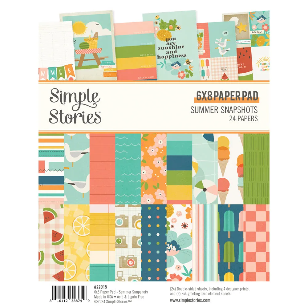 Simple Stories - Summer Snapshots - 6x8 Paper Pad