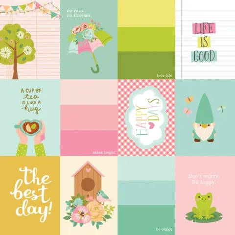 Simple Stories - Tea Garden - 12x12 Single Sheet - 3x4 Elements
