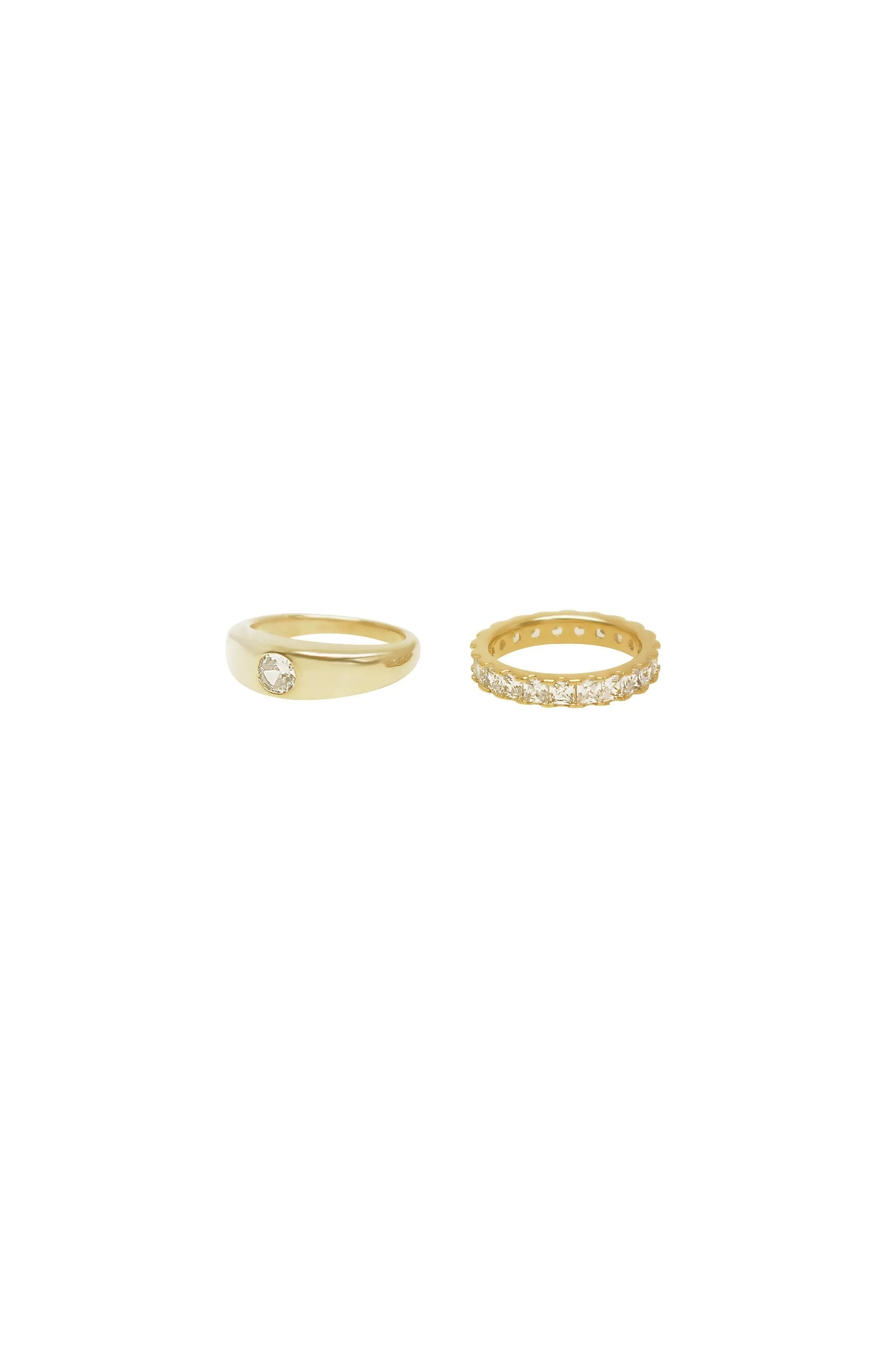 Simple Touch Crystal Ring Set