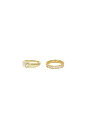 Simple Touch Crystal Ring Set