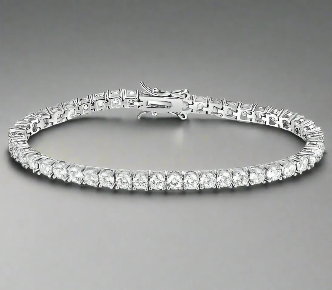 Simple White Round Cut Bracelet