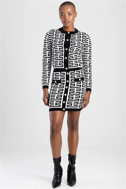 Sissy Boy Iuma Patterned Skirt Black/White