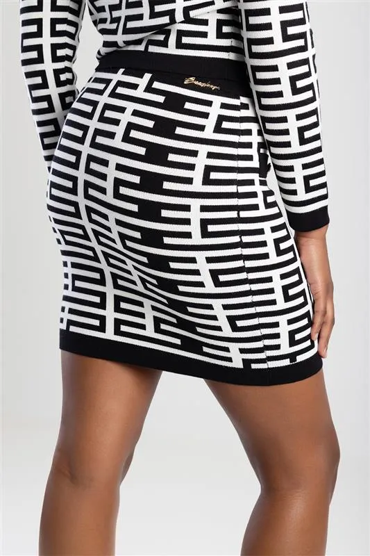 Sissy Boy Iuma Patterned Skirt Black/White