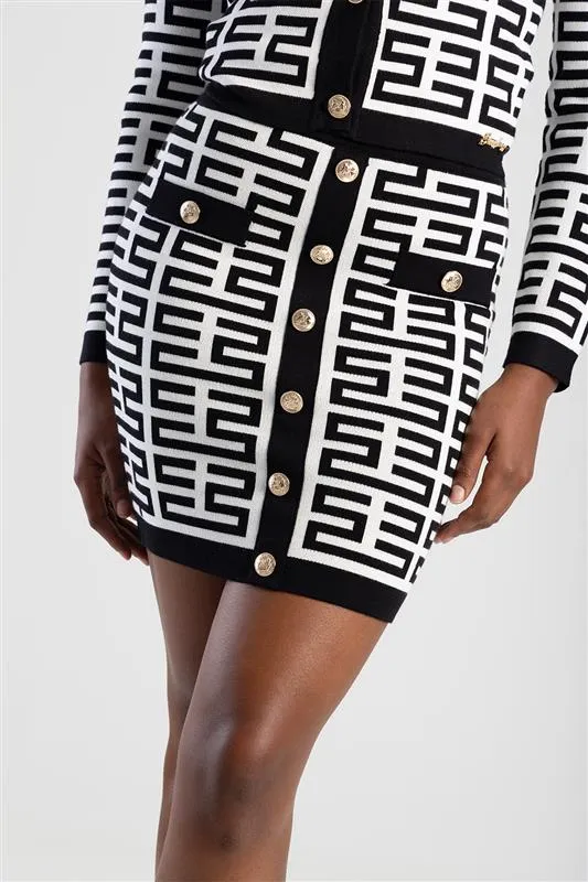 Sissy Boy Iuma Patterned Skirt Black/White
