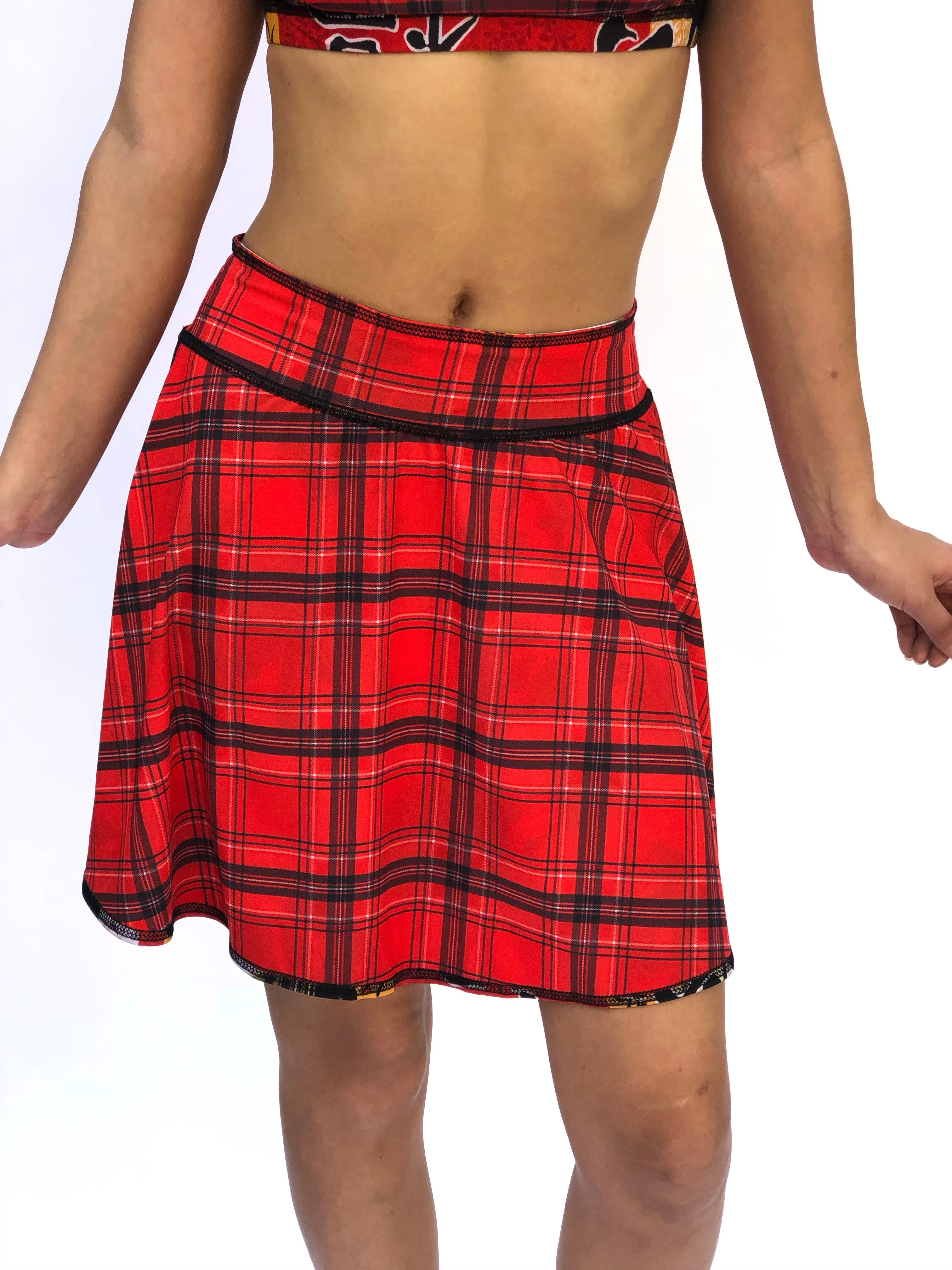 SKIRT/COVERUP RED GEISHA/RED PLAID
