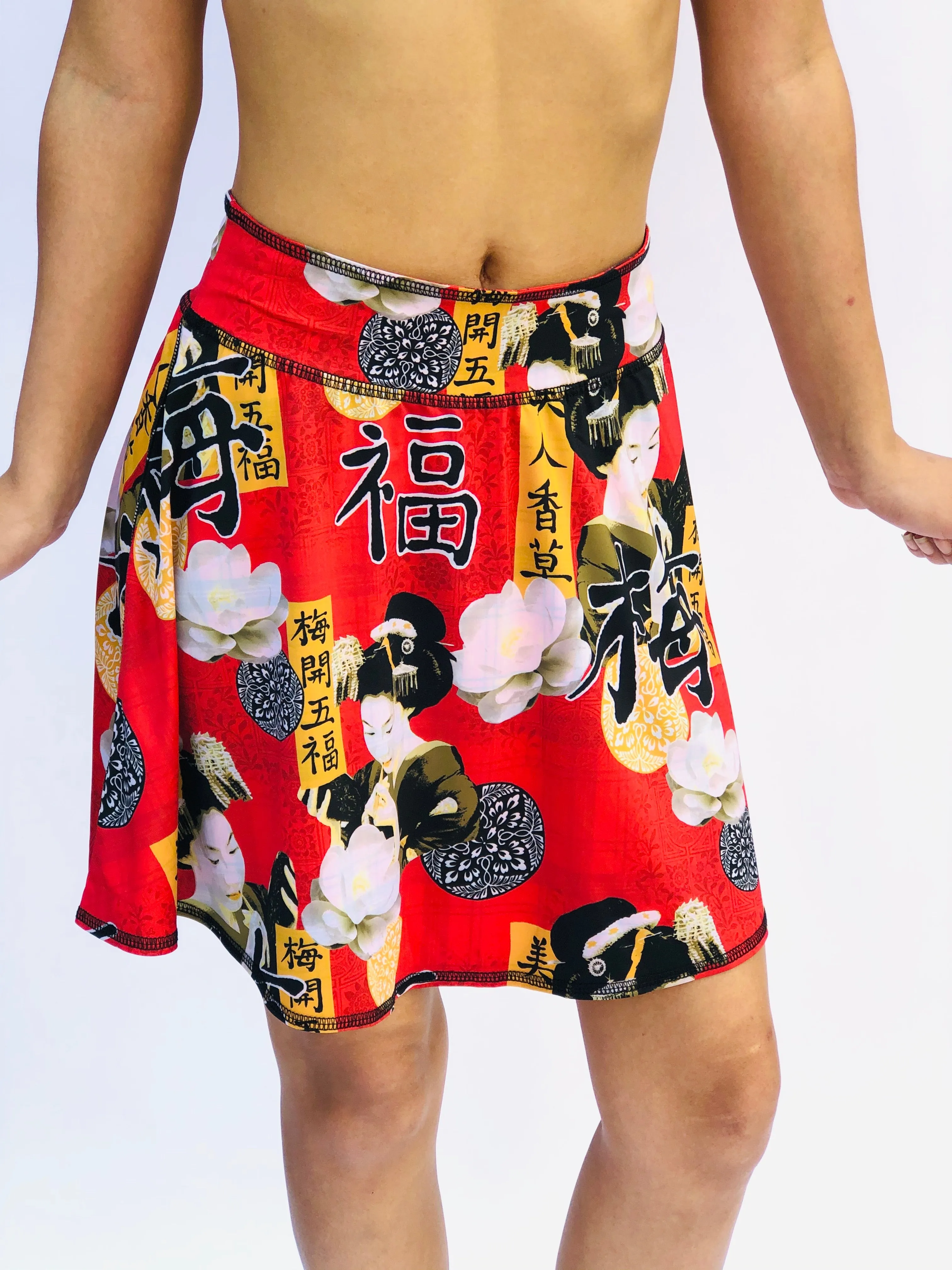 SKIRT/COVERUP RED GEISHA/RED PLAID