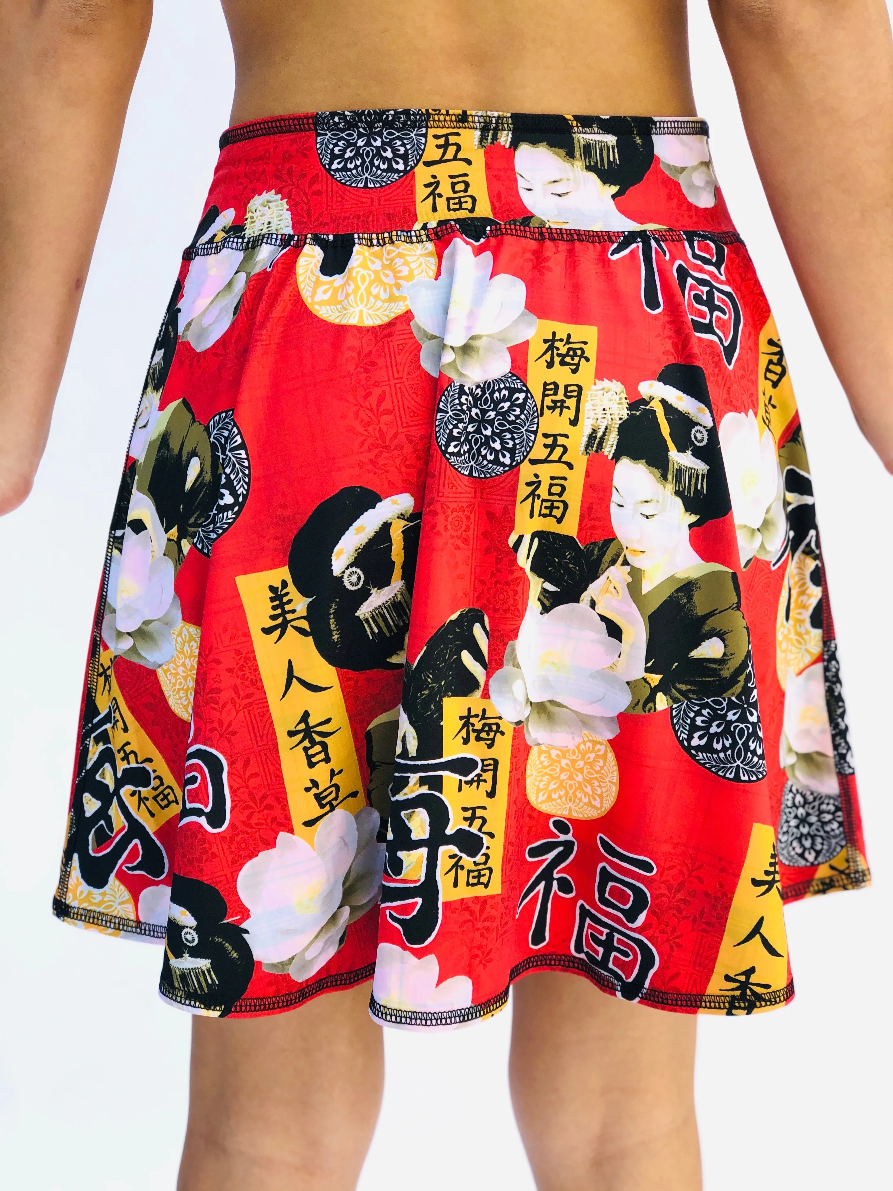 SKIRT/COVERUP RED GEISHA/RED PLAID