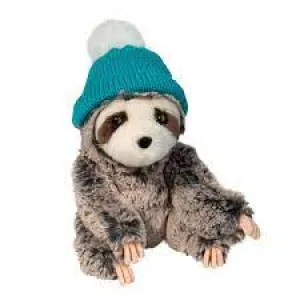 Sloth with Turquoise Pom Hat