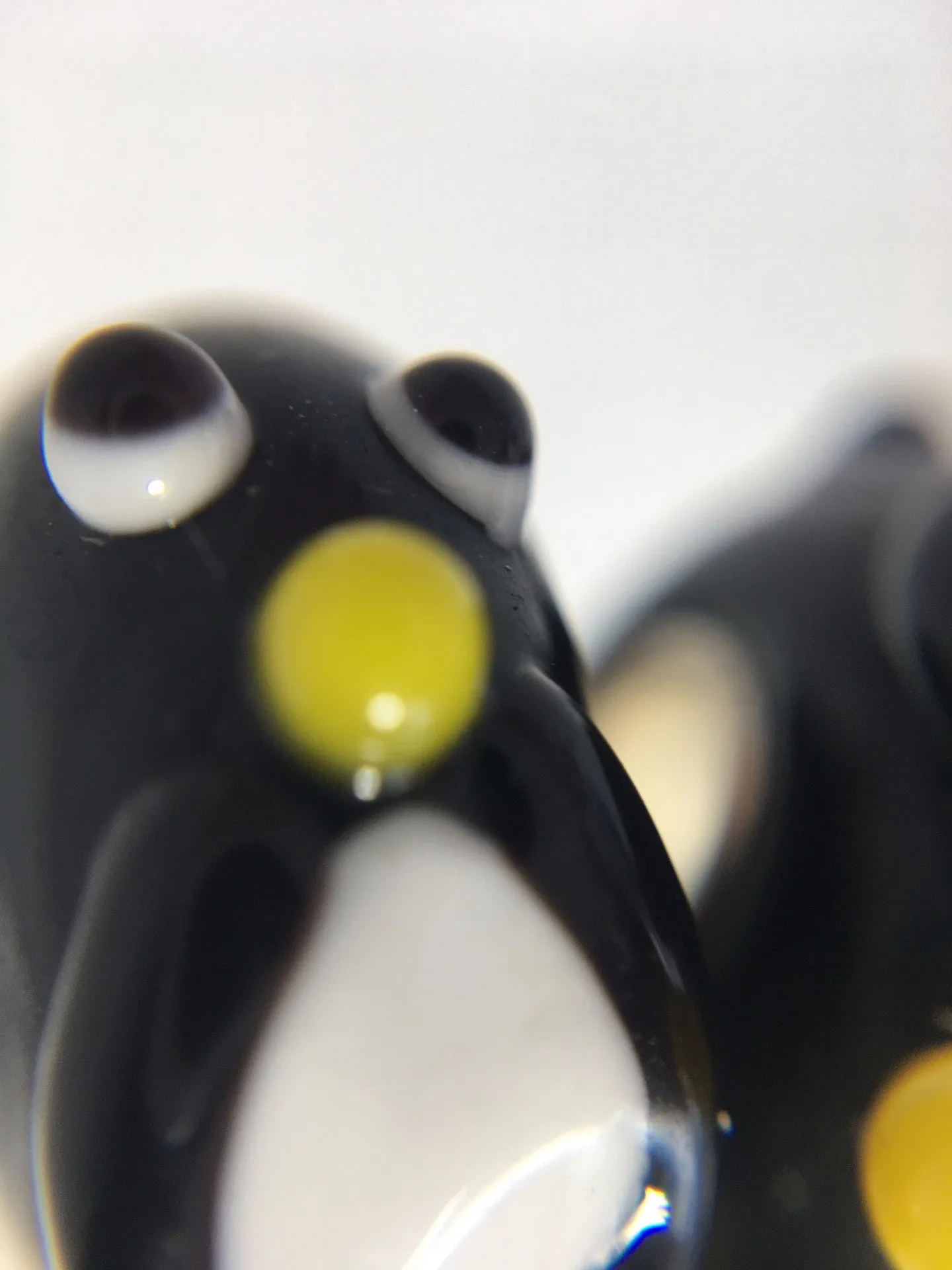 SOLO PENGUIN - European Lampwork G;lass SOLO PENGUIN Bead, BLACK & WHITE