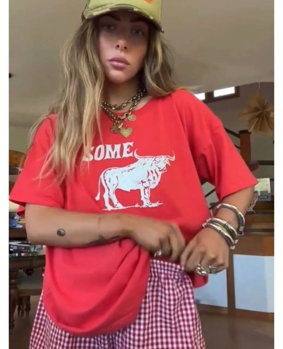 Some Bull Vintage Red Merch Tee