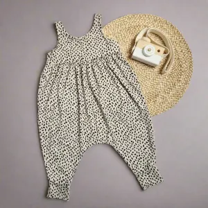 Speckles Slim Strap Gathered Romper