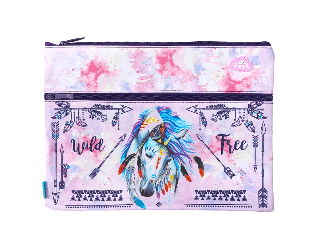 Spencil Pencil Case A4 Twin Zip Dreamcatcher Horse