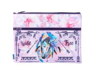 Spencil Pencil Case A4 Twin Zip Dreamcatcher Horse