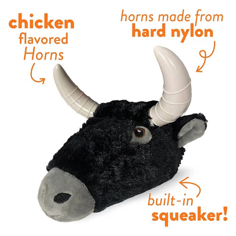 Spunky Pup Knuckleheads Plush Chew Toy Bull