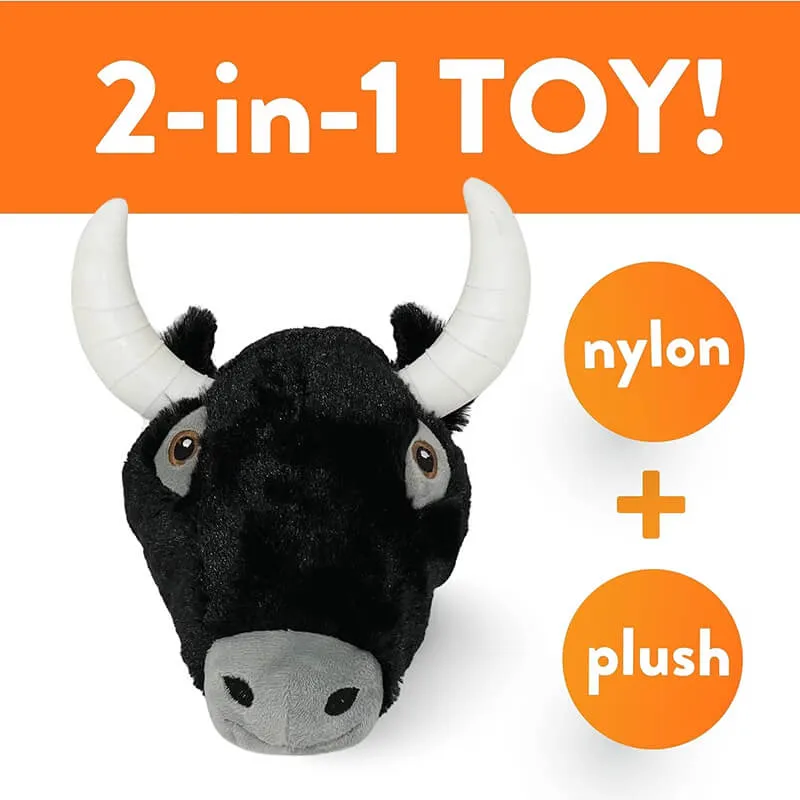 Spunky Pup Knuckleheads Plush Chew Toy Bull