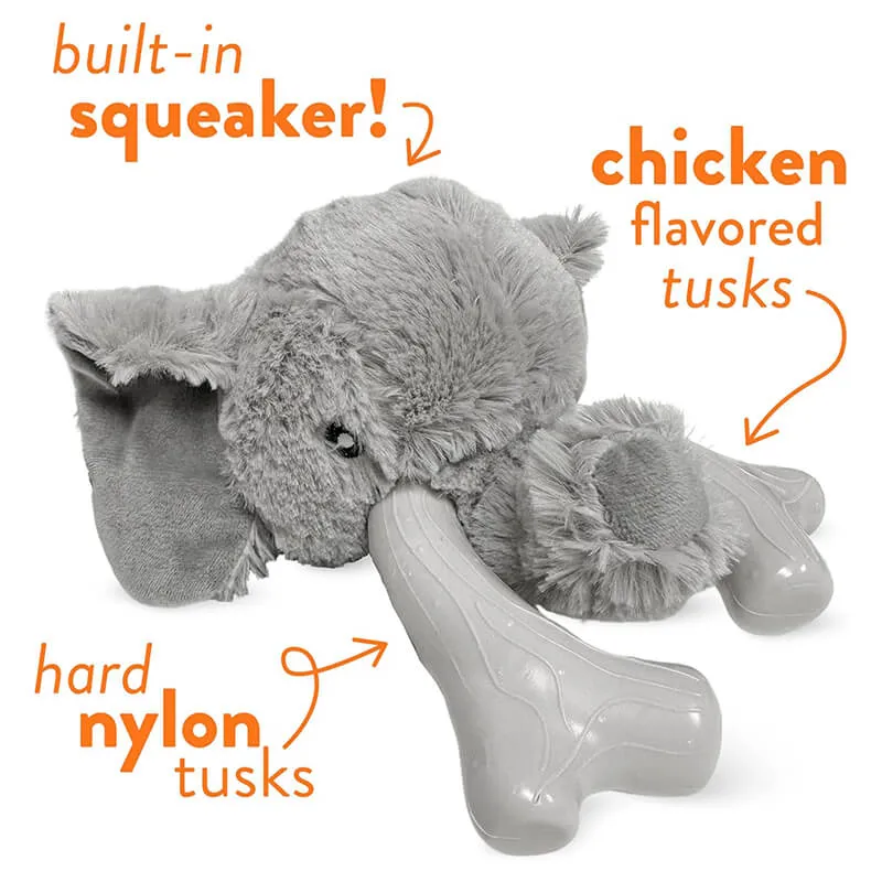 Spunky Pup Knuckleheads Plush Chew Toy Elephant