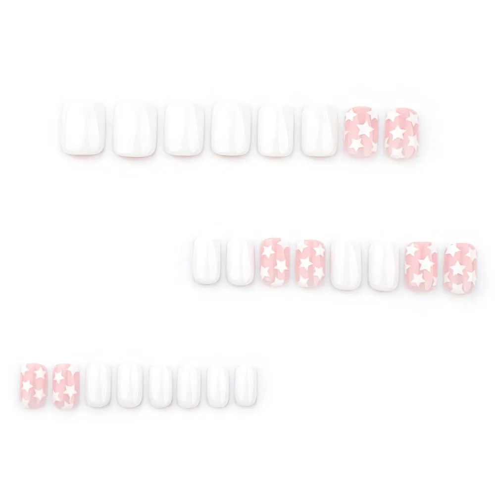 Square Star Simple Pink White