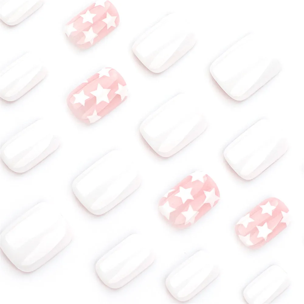 Square Star Simple Pink White