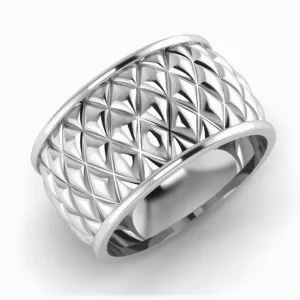 Sterling Silver Checkered Napkin Rings by Krysaliis - Set of 2