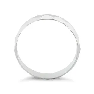 Sterling Silver Diagonal Facet Ring