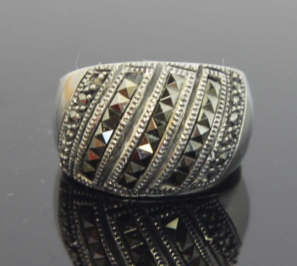 Sterling Silver Marcasite Size 6.5