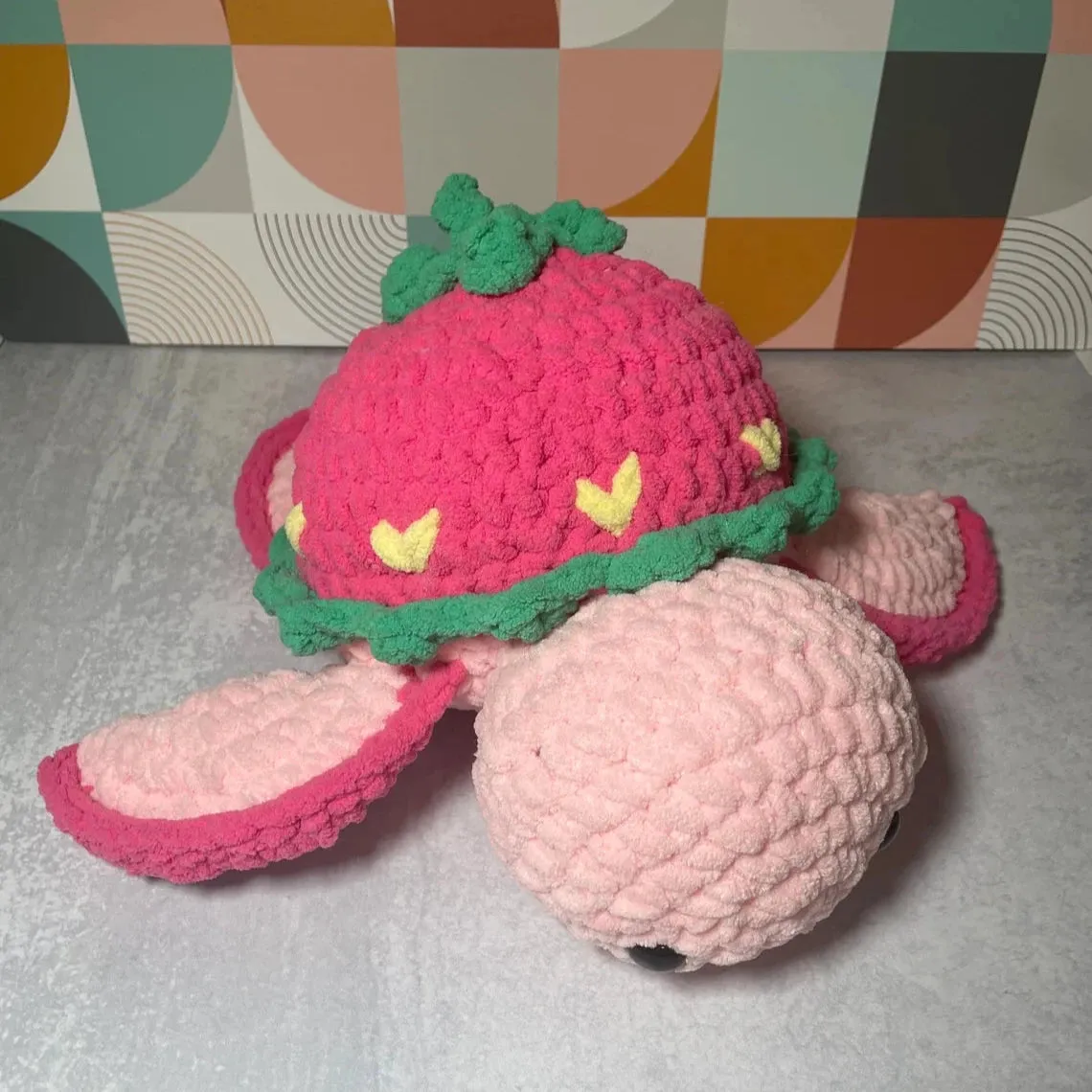 Strawberry Turtle Crochet Plush