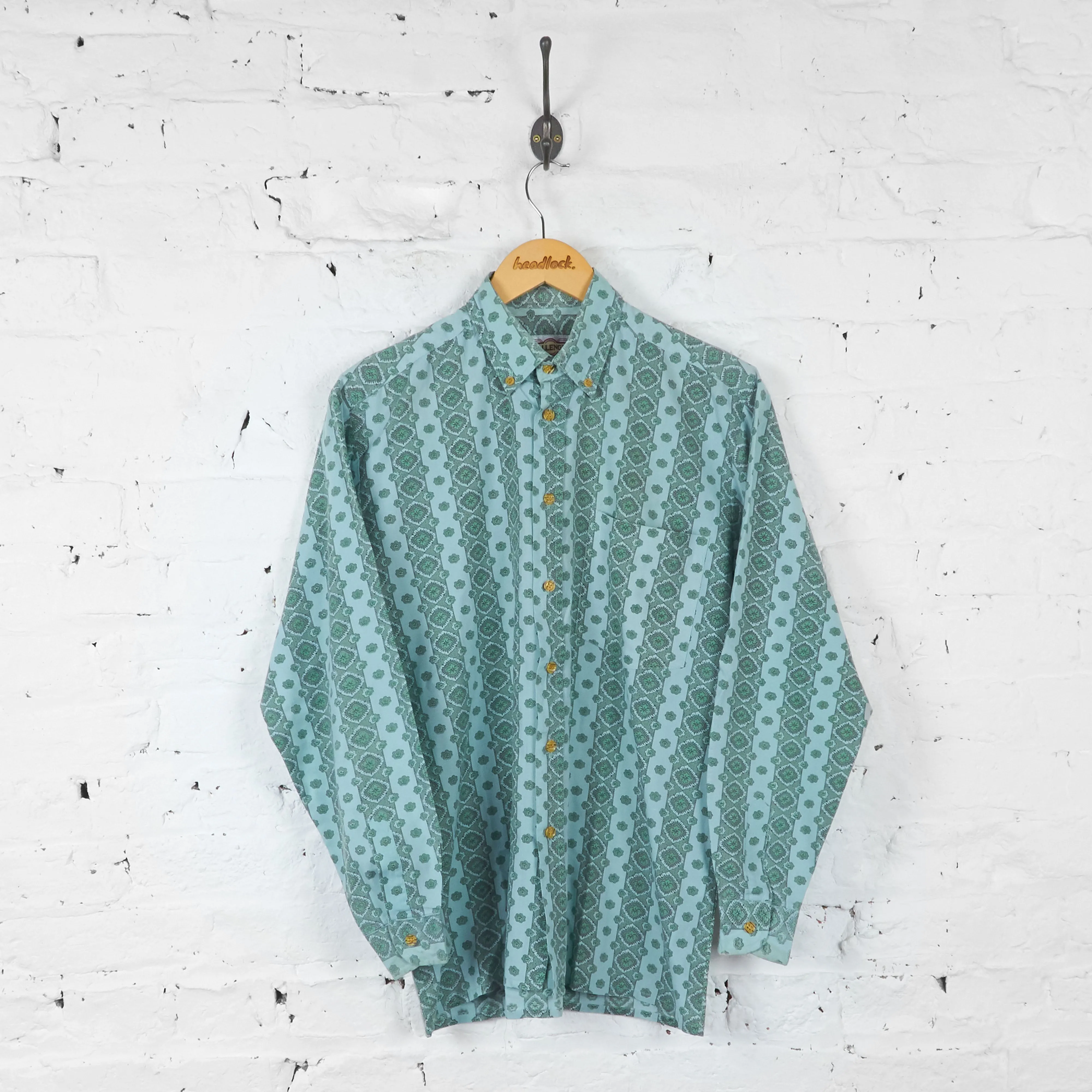 Striped Patterned Shirt - Green - M