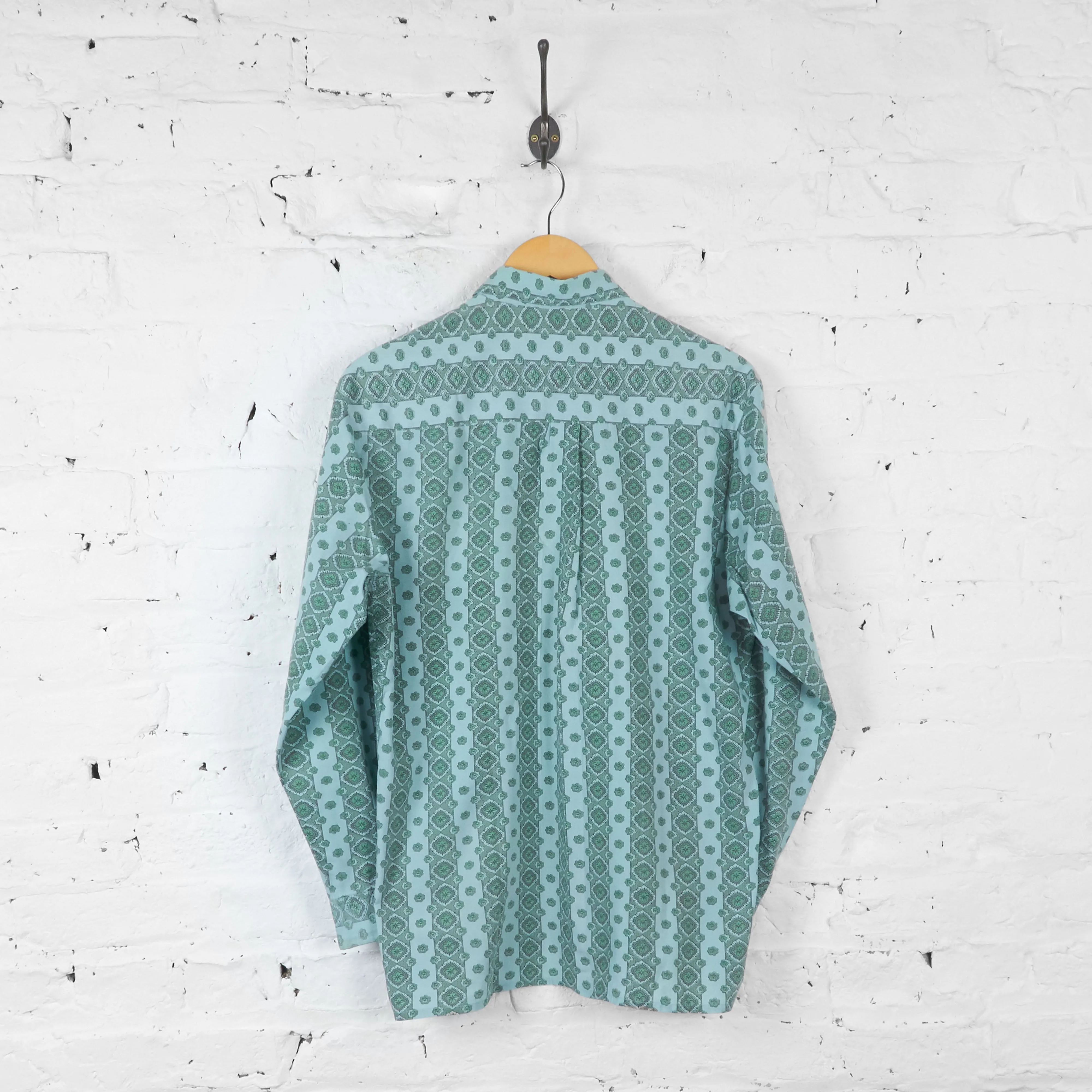 Striped Patterned Shirt - Green - M