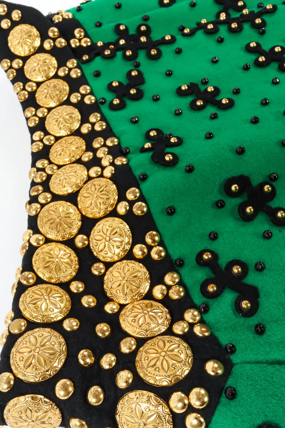 Studded Embellished Wool Skirt