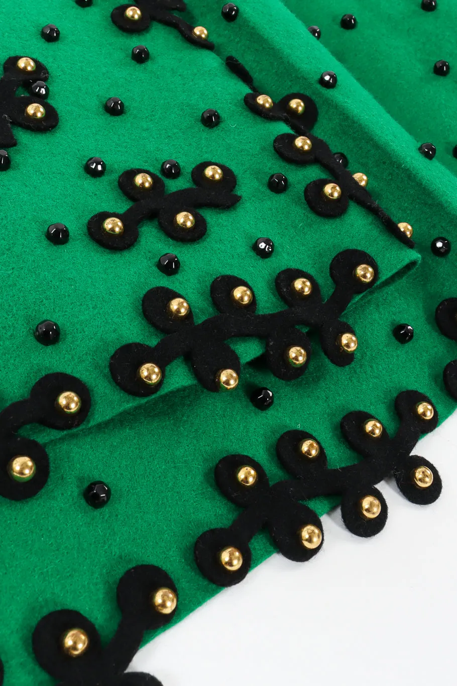 Studded Embellished Wool Skirt