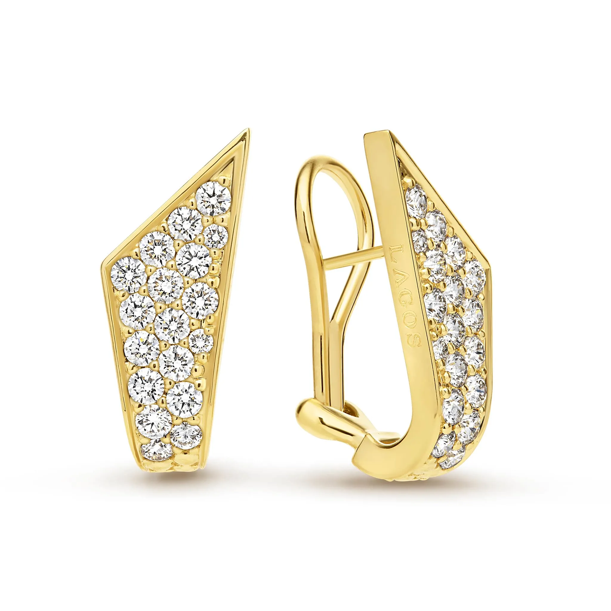 Studio 18K Caviar Gold Diamond Stud Earrings