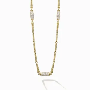 Studio 18K Three Diamond Barrel Necklace